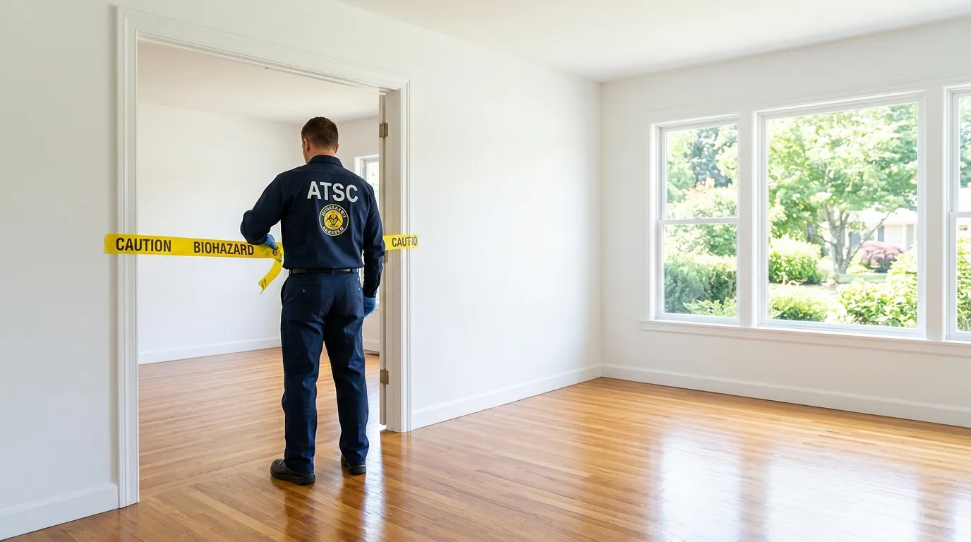 Certified biohazard cleanup crew performing Decomposition Cleanup in Bell Gardens